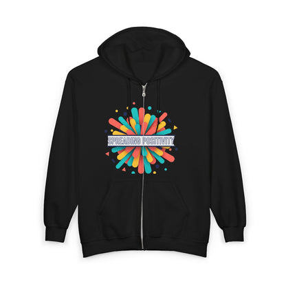 Spread Your Creativity Zip Hoodie — Colorful Inspirational Graphic Hoodie