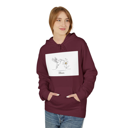 Bloom Hummingbird Hoodie — Floral Minimalist Pullover