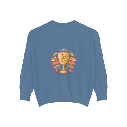 Sweatshirt — "Mom of the Year" Trophy Graphic Crewneck