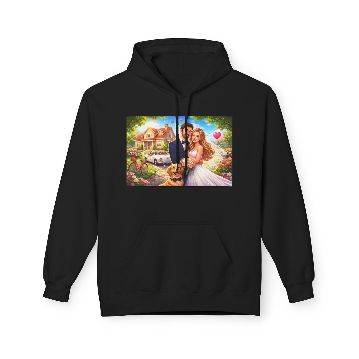 Wedding Couple Hoodie — Romantic Bride & Groom Portrait Pullover