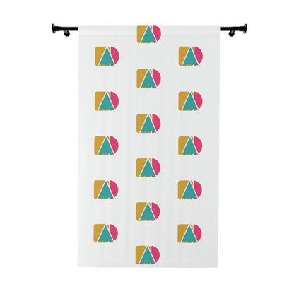 Geometric Color Block Curtain Panel — Modern Mid-Century Window Drapery