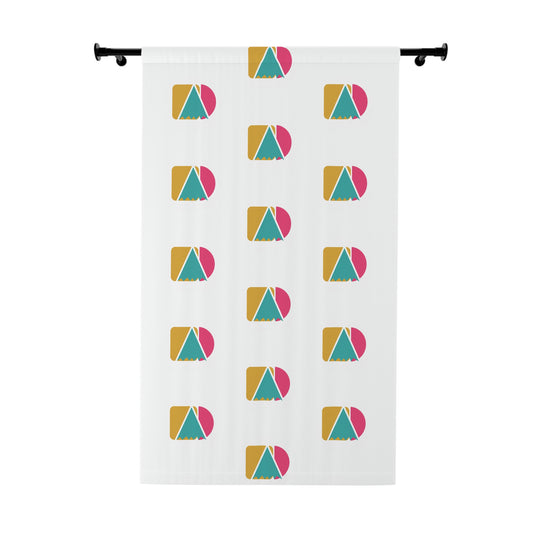 Geometric Color Block Curtain Panel — Modern Mid-Century Window Drapery Merit Sell