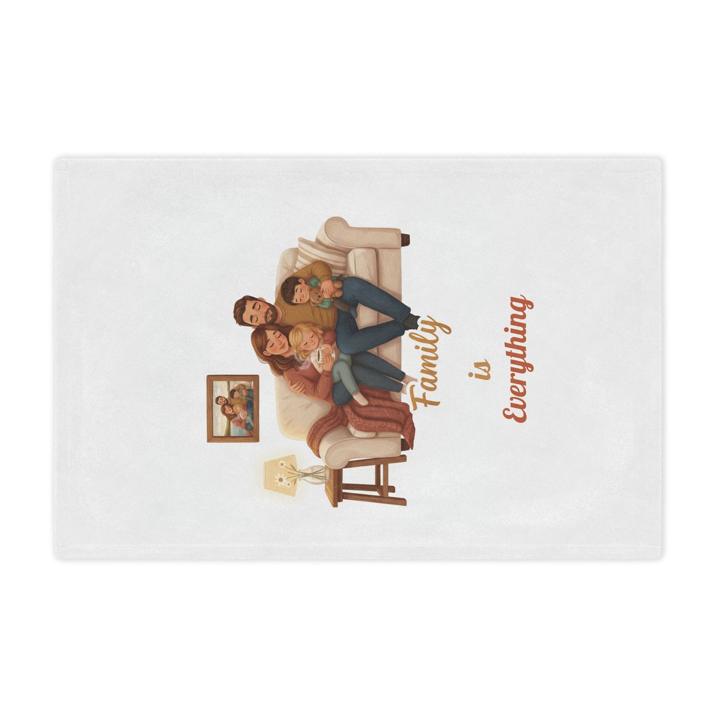 Family Cozy Minky Blanket — Personalized Illustrated Family Sofa Throw