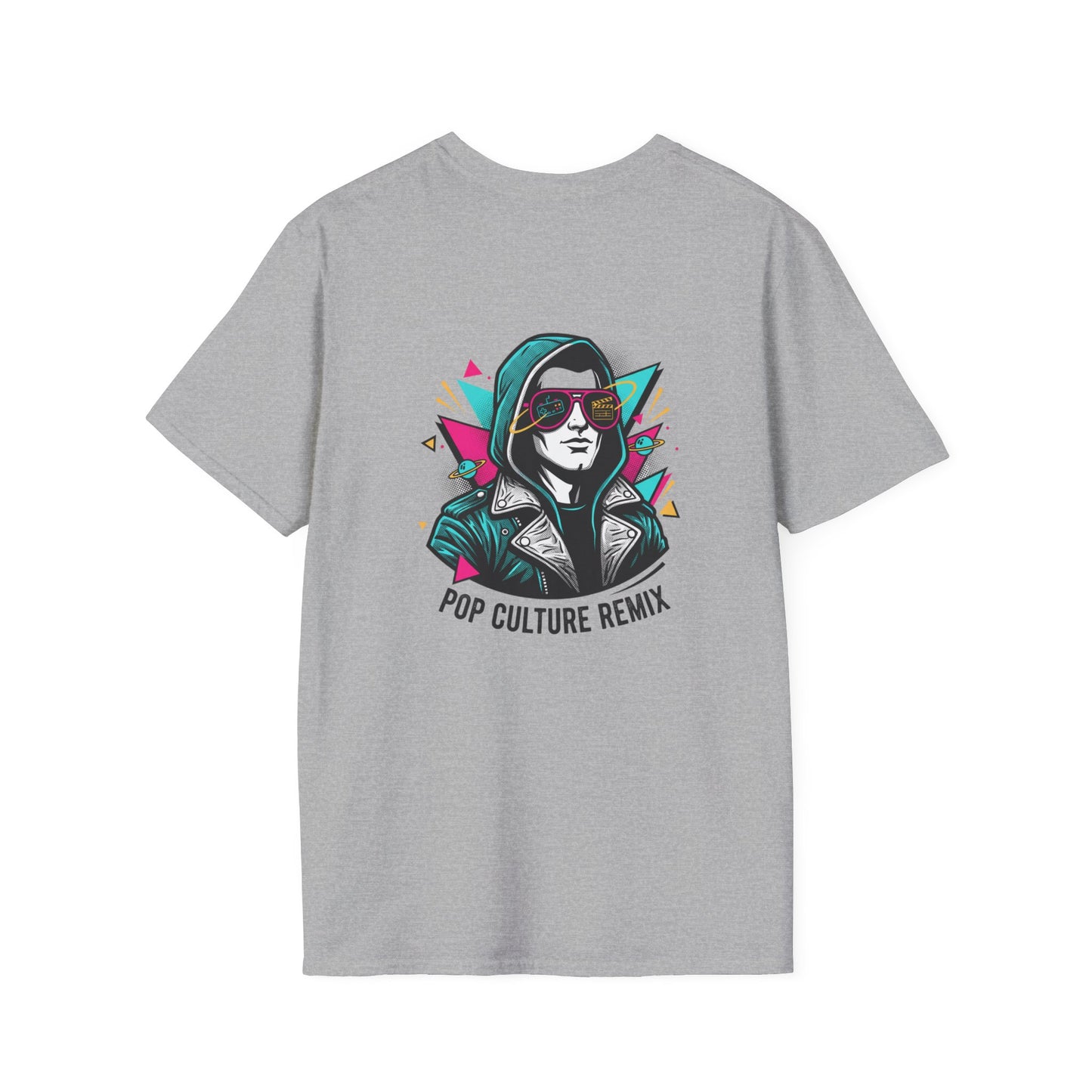 Pop Culture Remix T-Shirt — Retro Neon Hoodie Portrait Graphic Tee