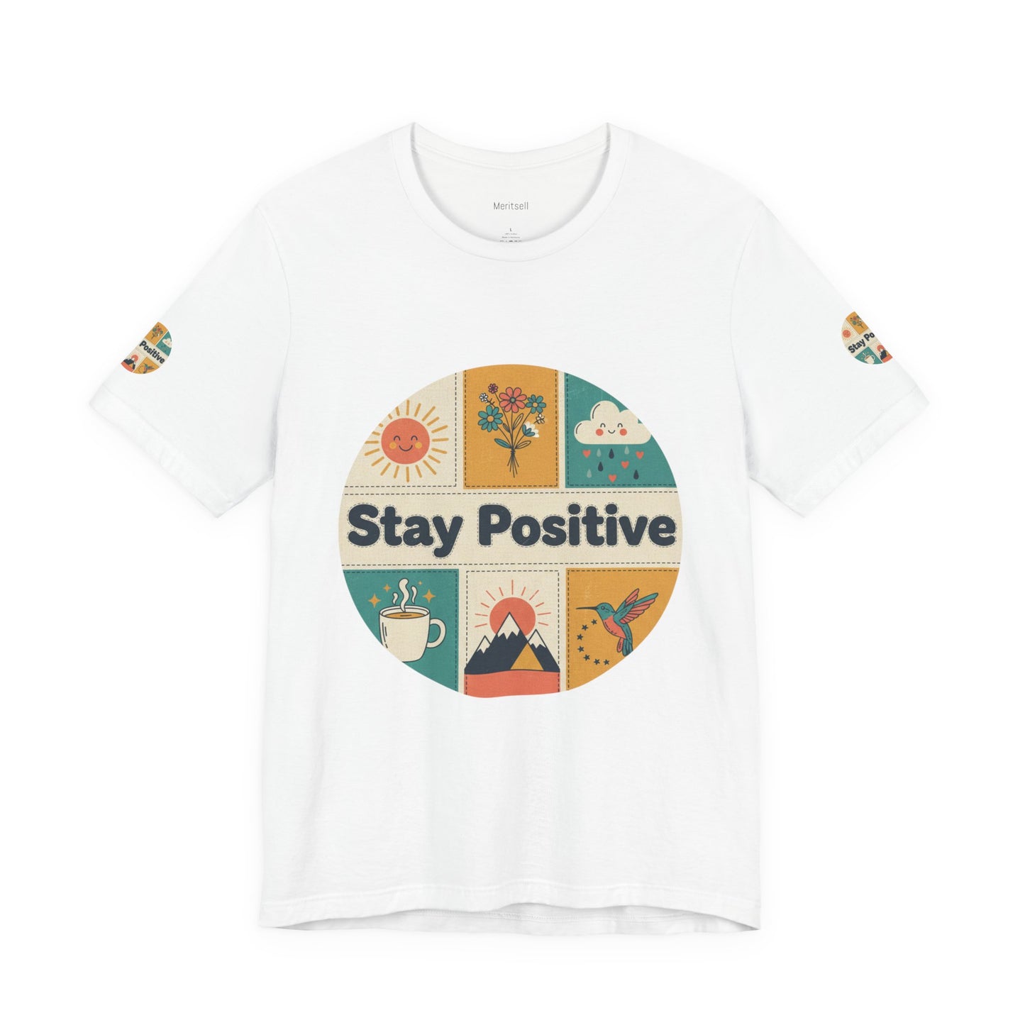 Stay Positive Graphic Tee — Retro Sunshine Inspirational T‑Shirt