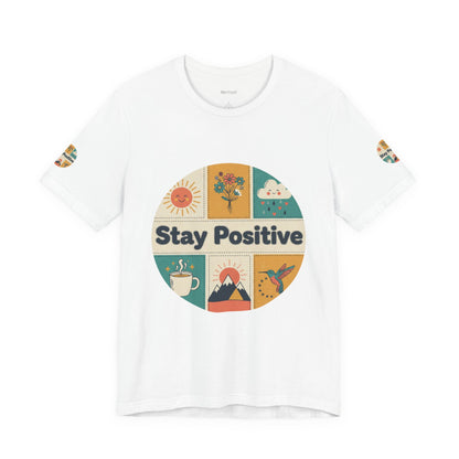 Stay Positive Graphic Tee — Retro Sunshine Inspirational T‑Shirt