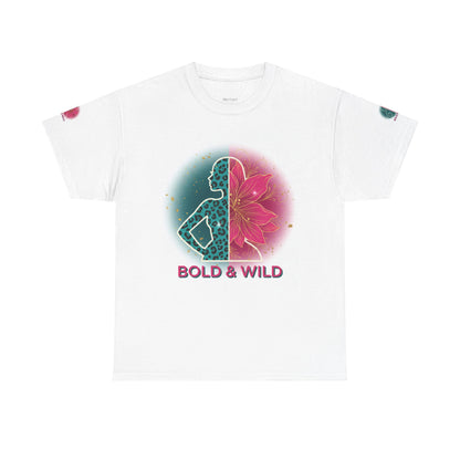 Bold & Wild Graphic Tee — Floral Silhouette Women’s Empowerment T-Shirt