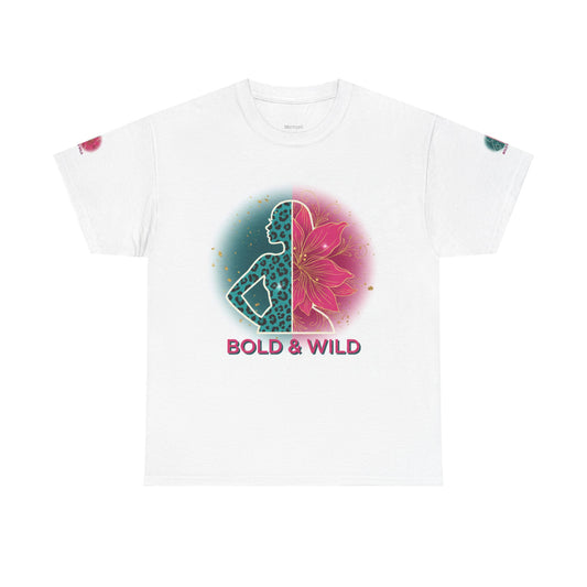 Bold & Wild Graphic Tee — Floral Silhouette Women’s Empowerment T-Shirt Merit Sell