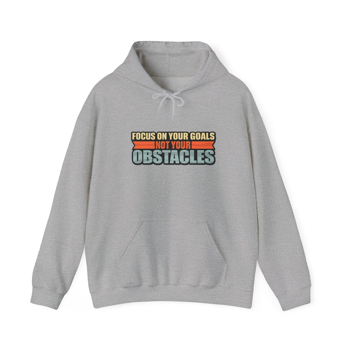 Motivational Hoodie — "Focus On Your Goals Not Your Obstacles" Retro Runner - Merit Sell