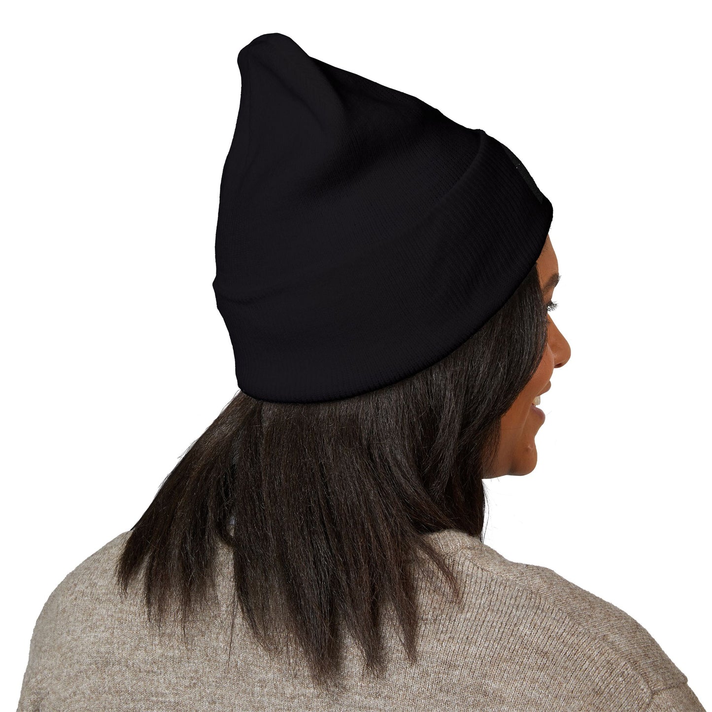 Embroidered "Good Vibes Only" Cuffed Beanie — Cozy Winter Knit Hat