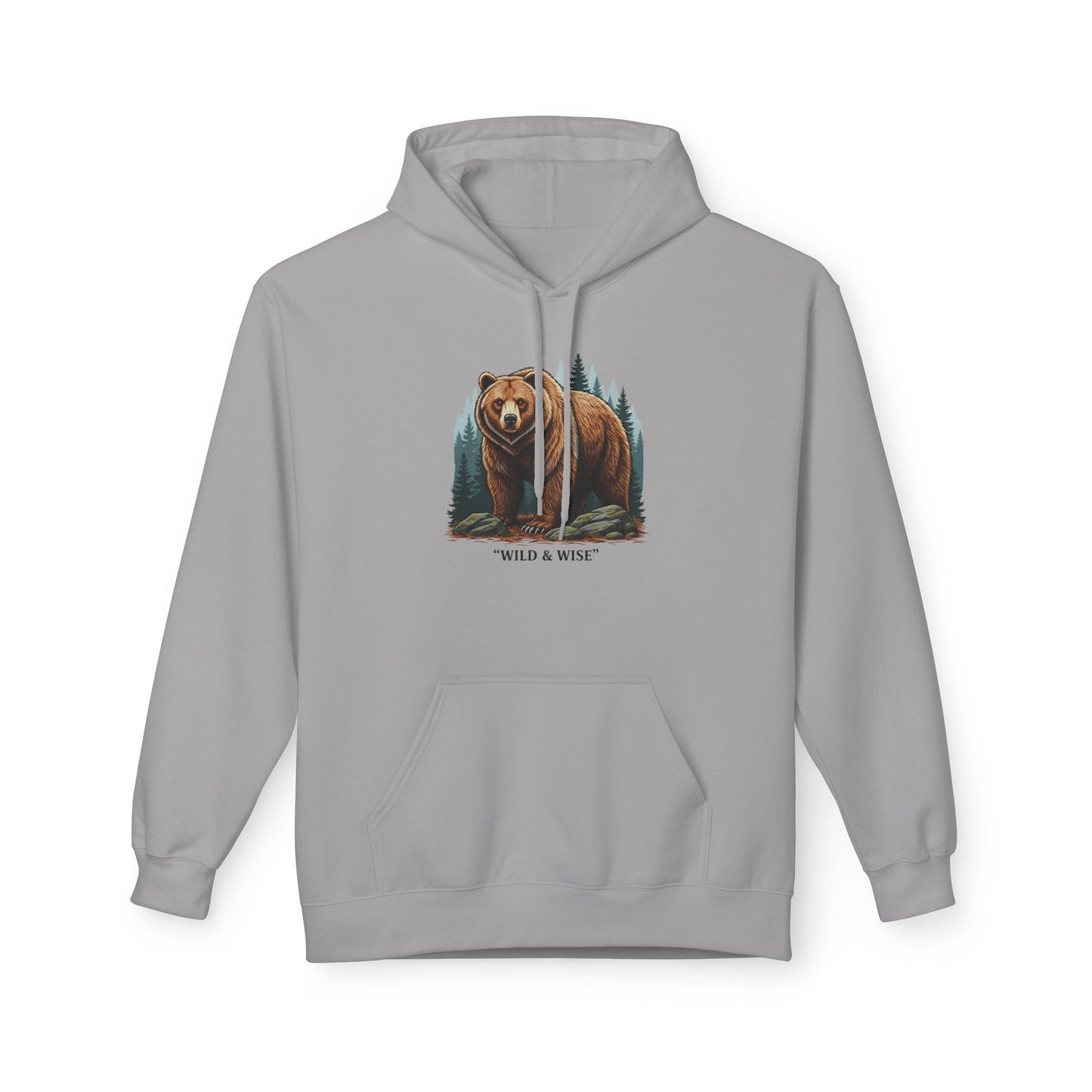 Bear Hoodie — "Wild & Wise" Forest Graphic Pullover