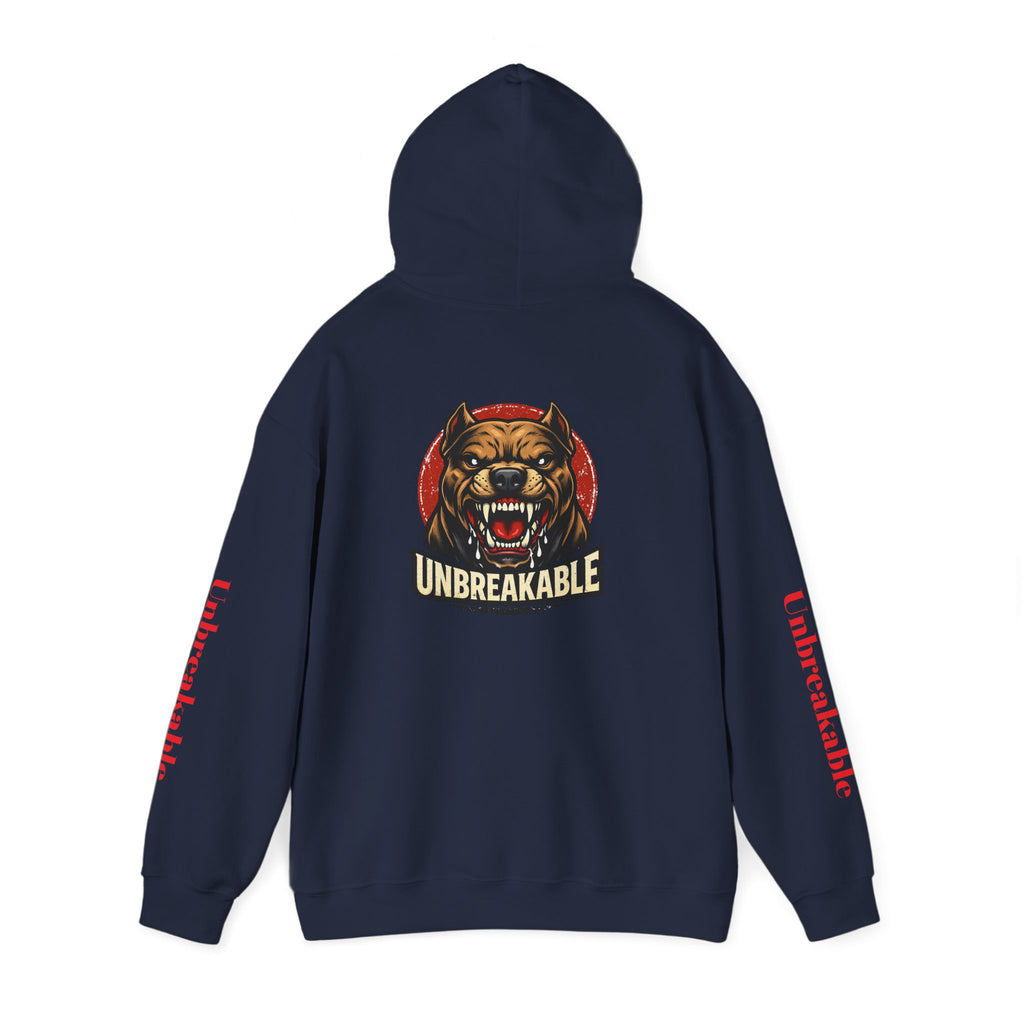 Unbreakable Dog Hoodie — Graphic Pullover with Roaring Dog Design