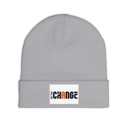 Embroidered 'Change' Knit Beanie — Minimalist Activist Winter Hat