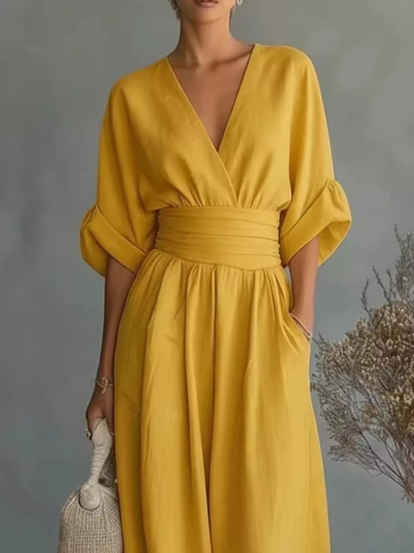 Full Size Half Sleeve Wide Leg Jumpsuit Plus Size - Merit Sell