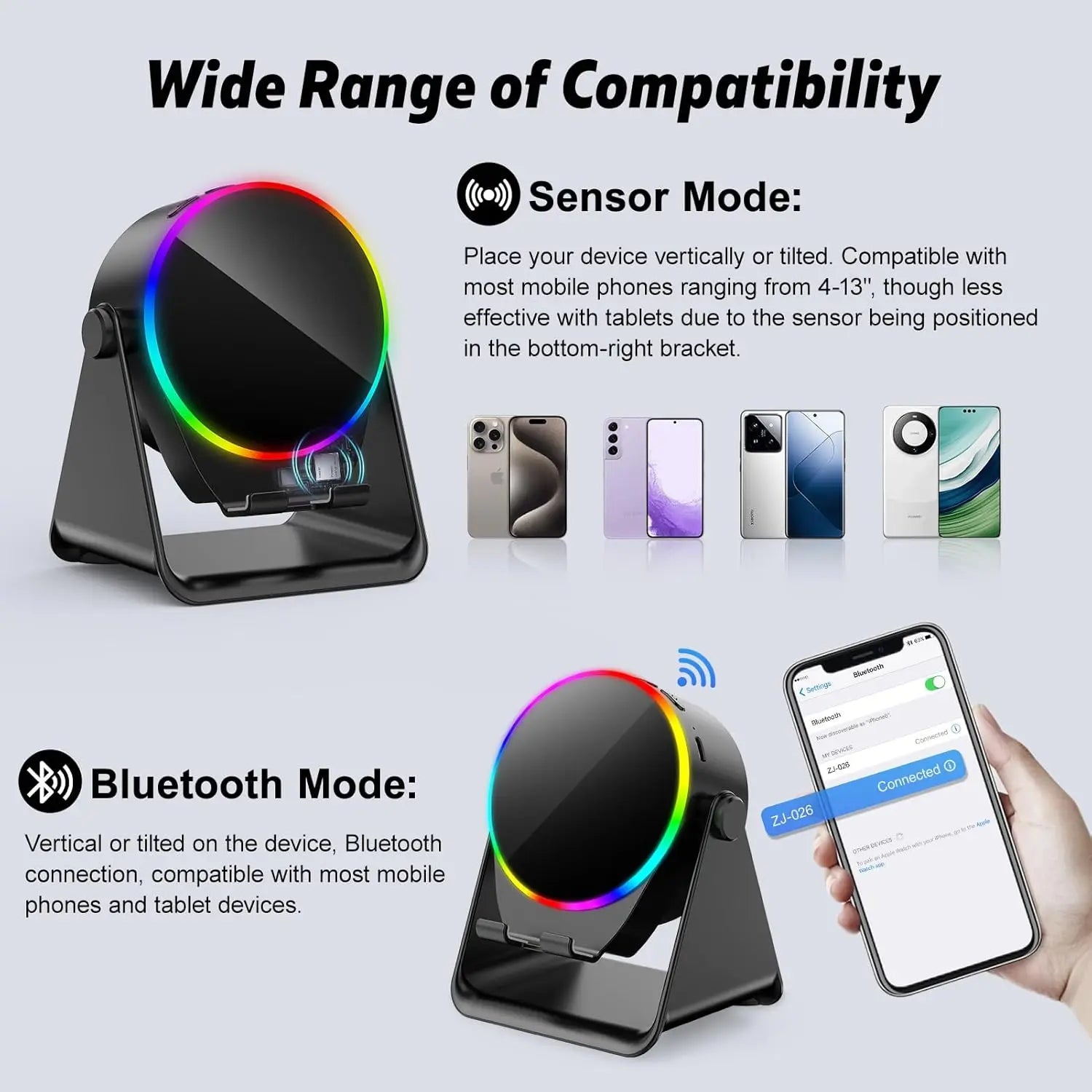5 In 1 RGB Powerful Bluetooth Wireless Speaker Mobile Phone Stands Portable HIFI Sound Subwoofer Boombox Magnetic Tablet Brack - Merit Sell