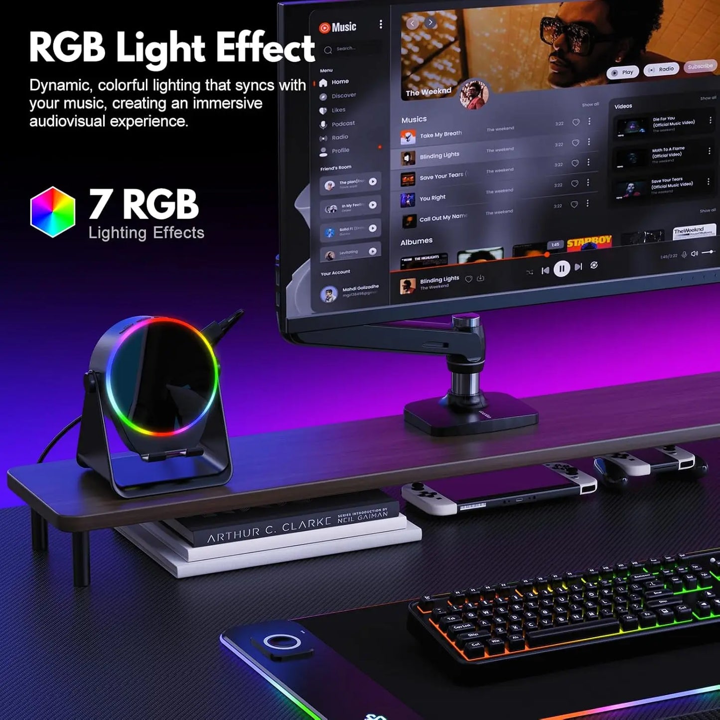 5 In 1 RGB Powerful Bluetooth Wireless Speaker Mobile Phone Stands Portable HIFI Sound Subwoofer Boombox Magnetic Tablet Brack - Merit Sell