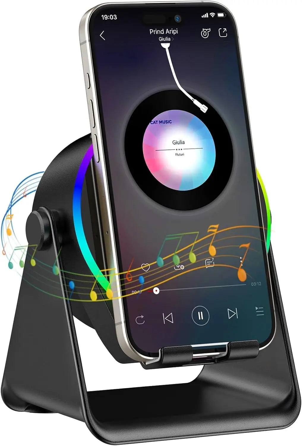 5 In 1 RGB Powerful Bluetooth Wireless Speaker Mobile Phone Stands Portable HIFI Sound Subwoofer Boombox Magnetic Tablet Brack - Merit Sell