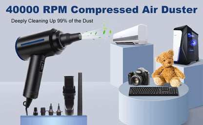 500W Electric Air Duster, Air Blower Replaces Canned Air Spray for PC Computer Keyboard Cleaner Compressed Air Can Duster - Merit Sell