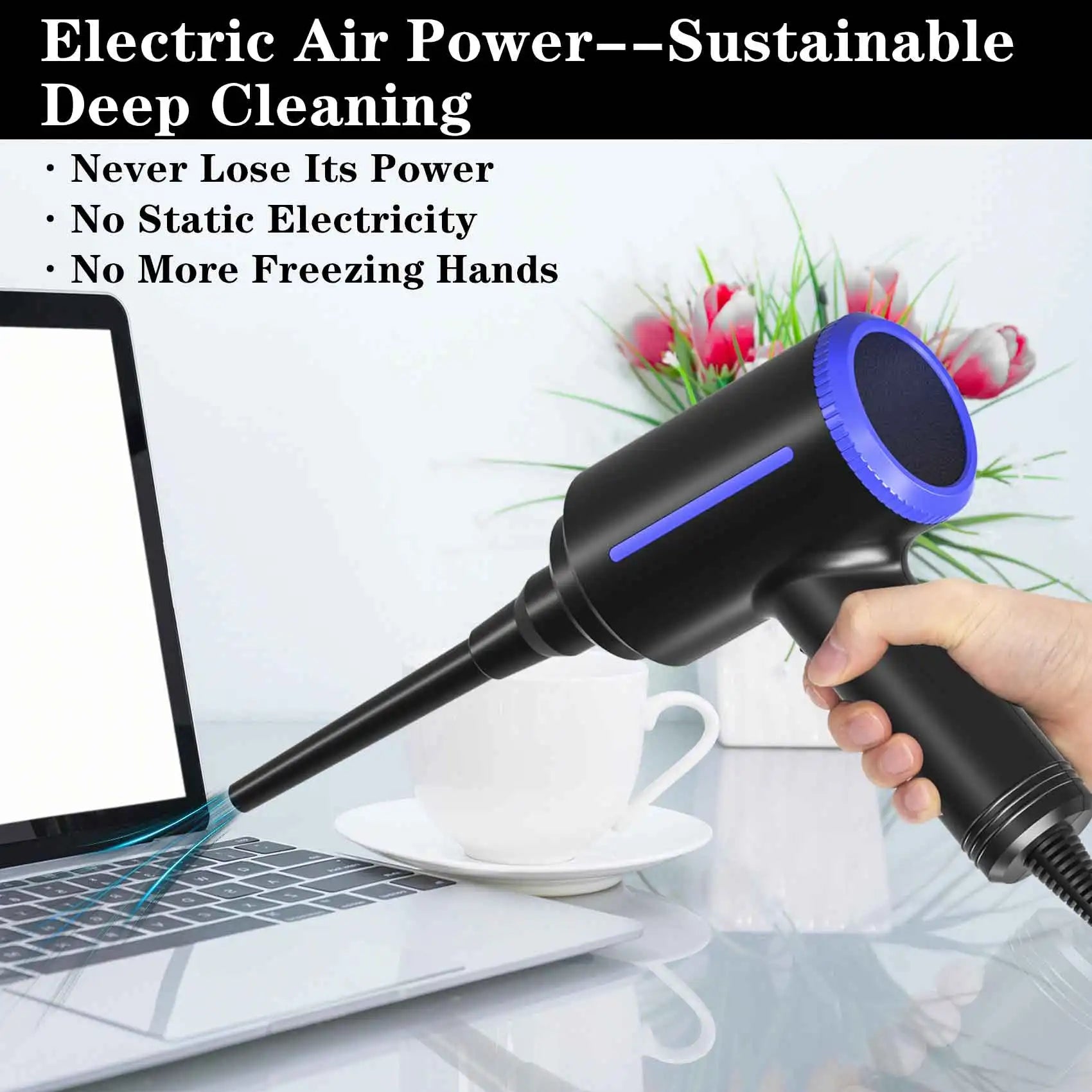 500W Electric Air Duster, Air Blower Replaces Canned Air Spray for PC Computer Keyboard Cleaner Compressed Air Can Duster - Merit Sell