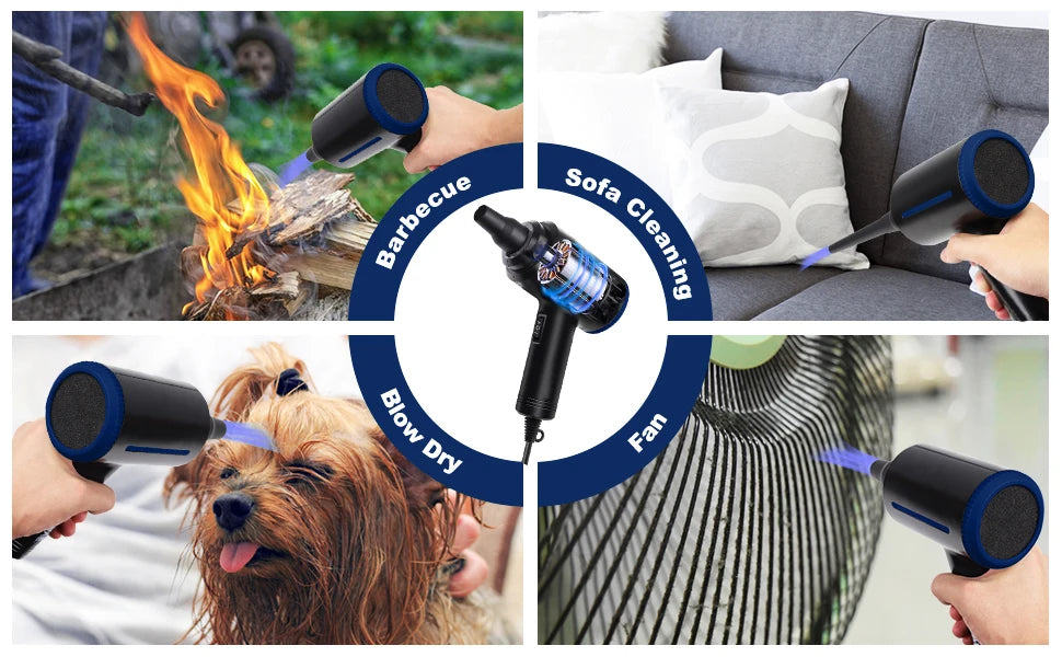 500W Electric Air Duster, Air Blower Replaces Canned Air Spray for PC Computer Keyboard Cleaner Compressed Air Can Duster - Merit Sell