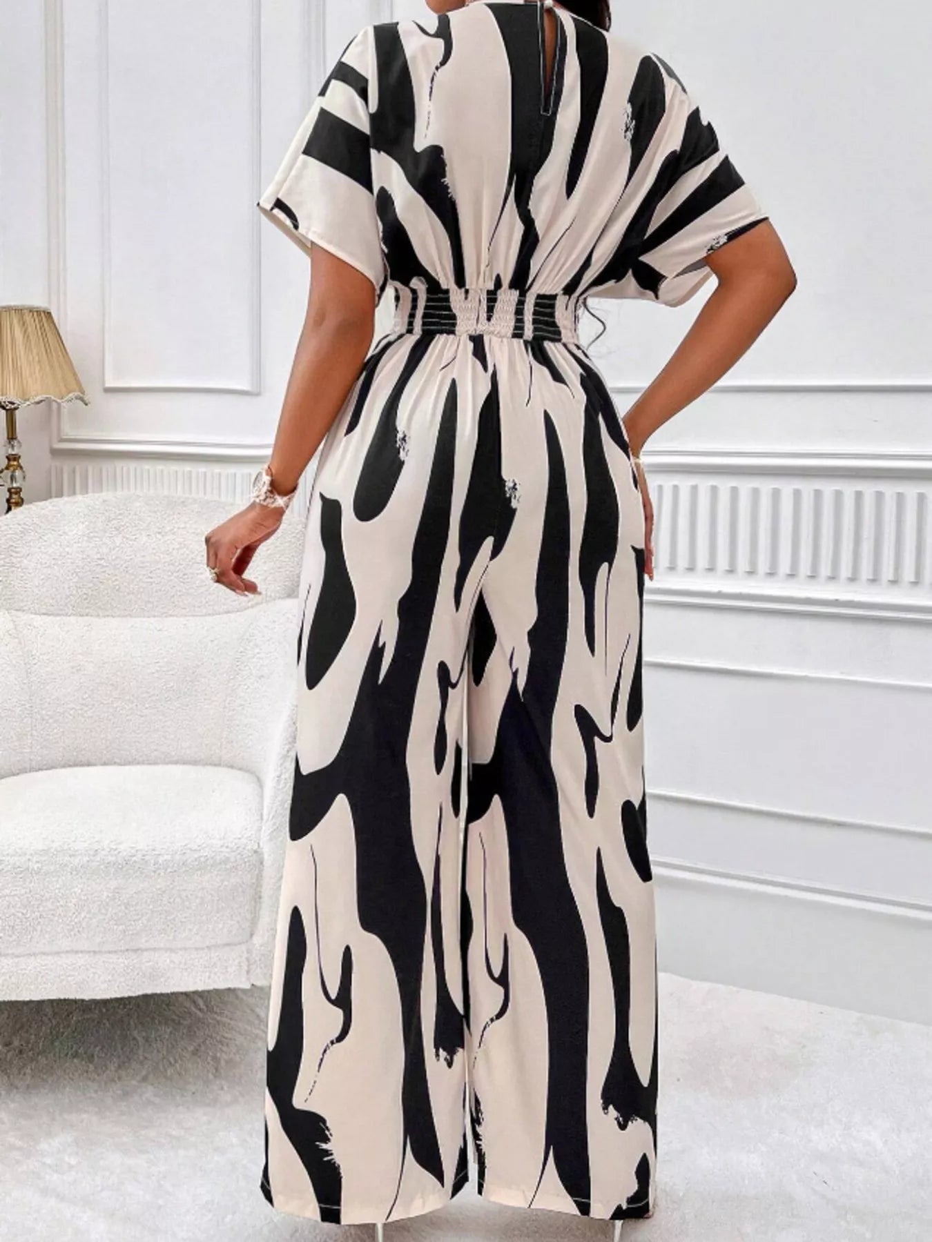 Abstract Print Wide-Leg Jumpsuit - Merit Sell