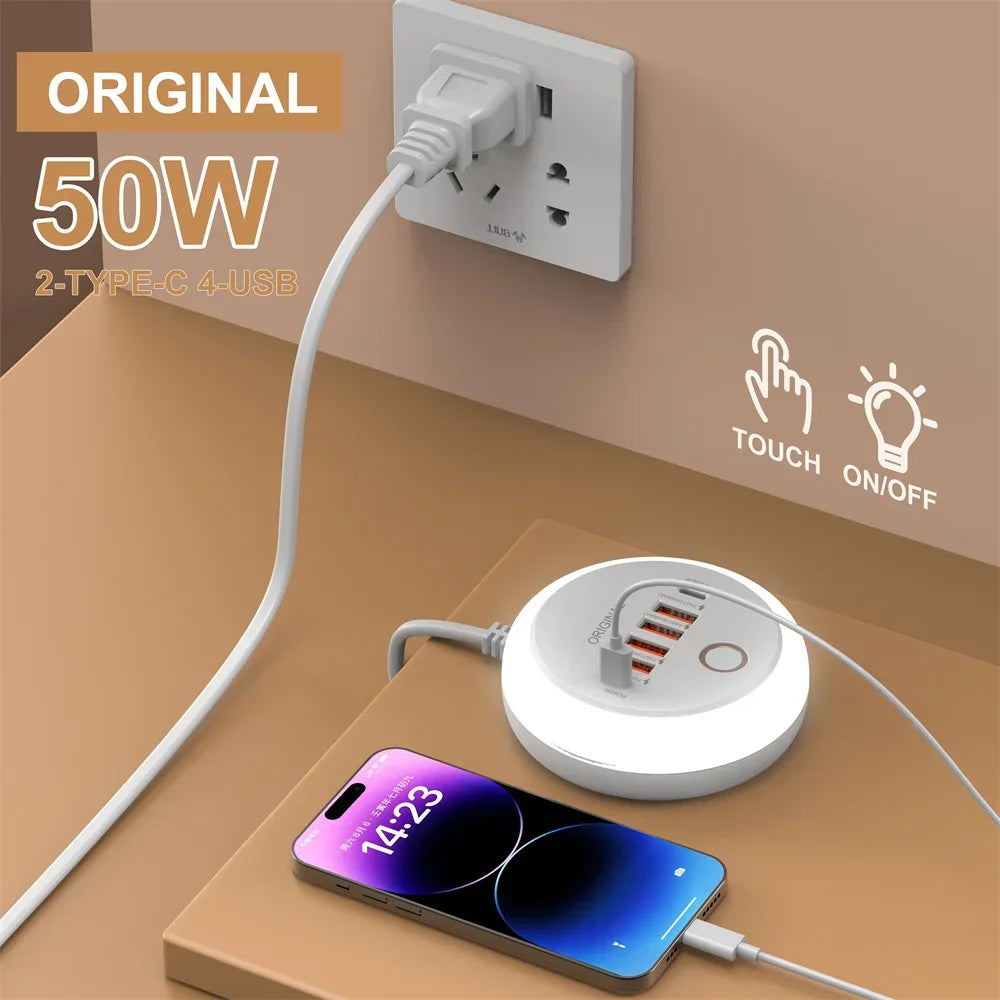 50W Power Strip Multi Port USB C Socket Type C Fast Charging Wall Charger USB Adapter For iPhone12 13 Quick Mobile Phone Charger - Merit Sell