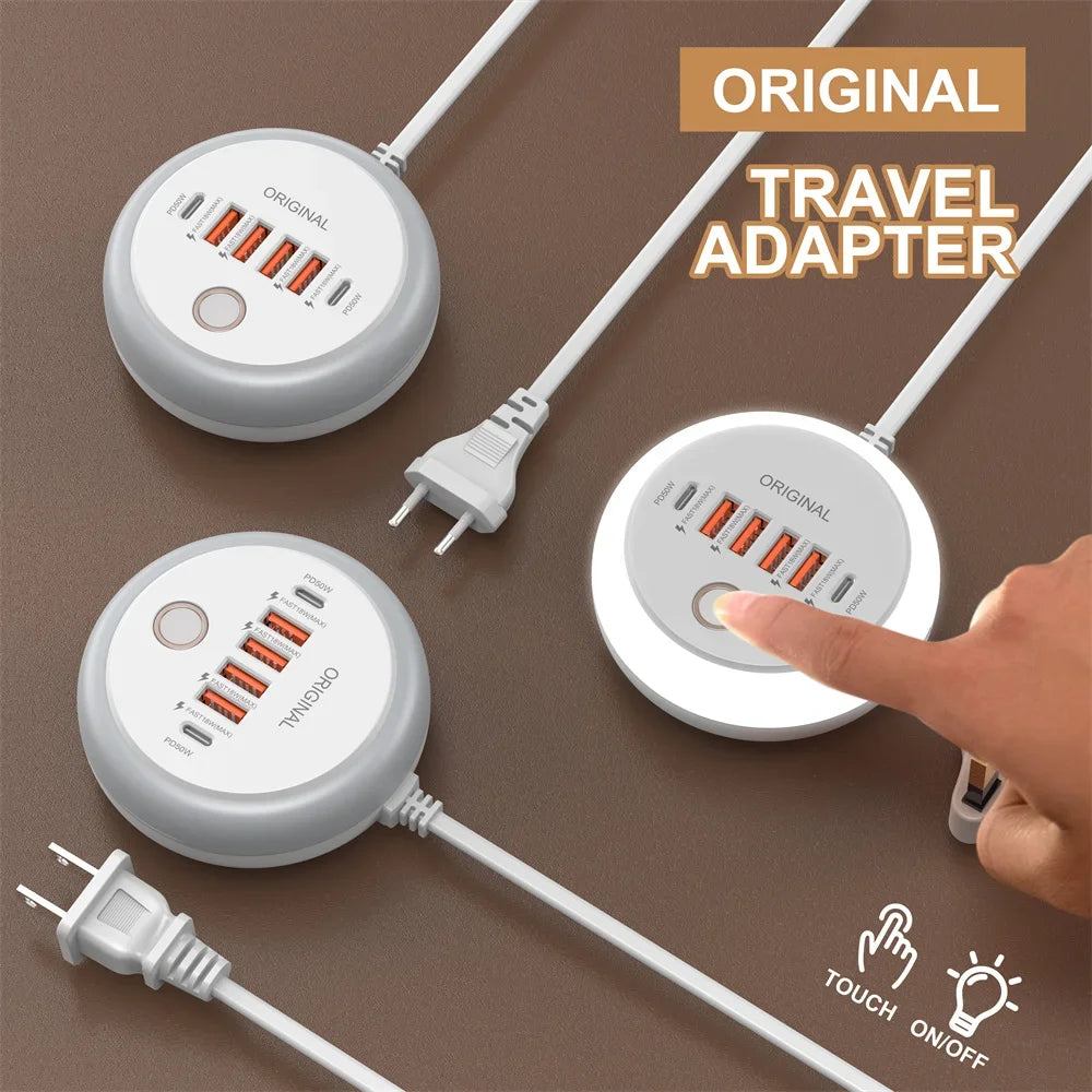 50W Power Strip Multi Port USB C Socket Type C Fast Charging Wall Charger USB Adapter For iPhone12 13 Quick Mobile Phone Charger - Merit Sell