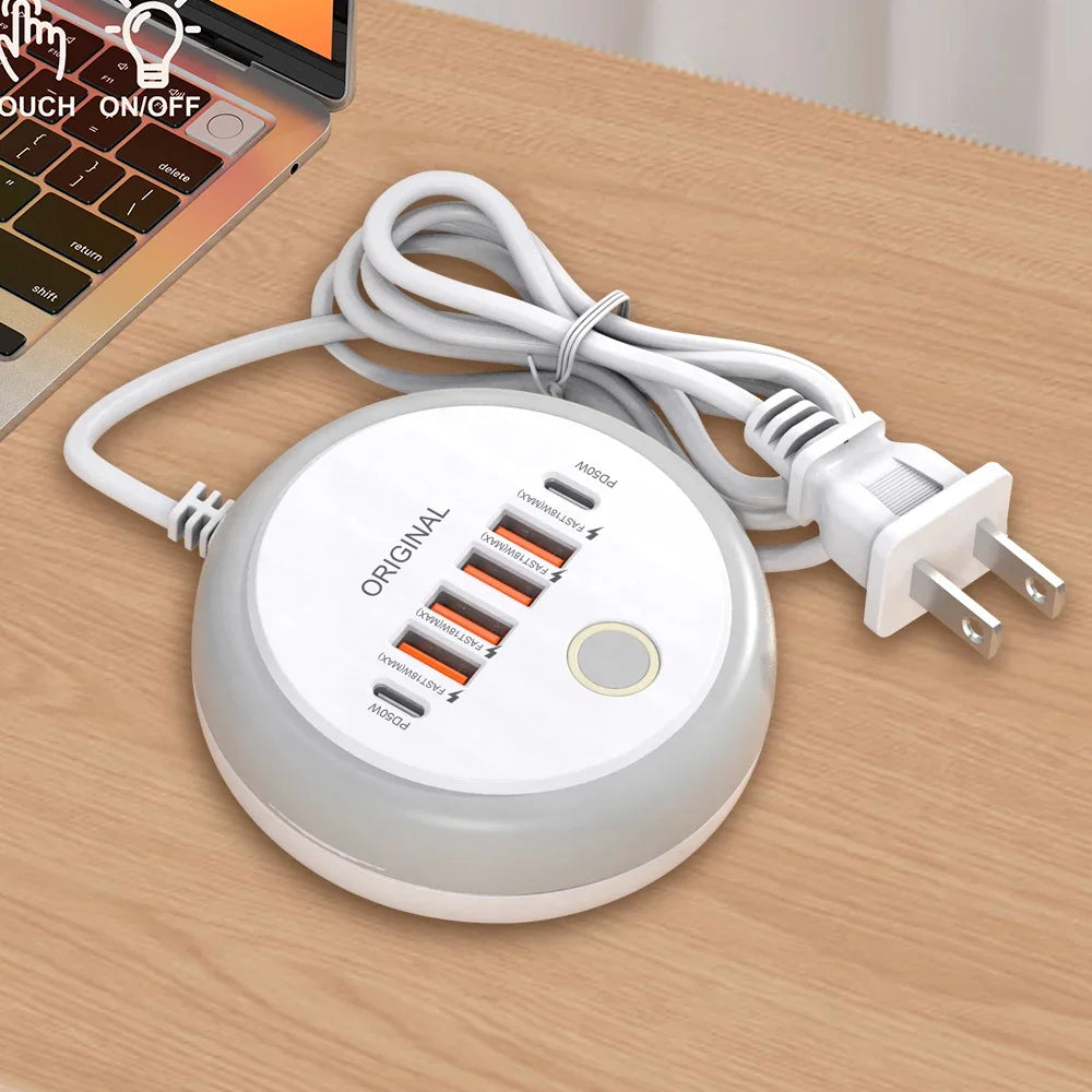 50W Power Strip Multi Port USB C Socket Type C Fast Charging Wall Charger USB Adapter For iPhone12 13 Quick Mobile Phone Charger - Merit Sell