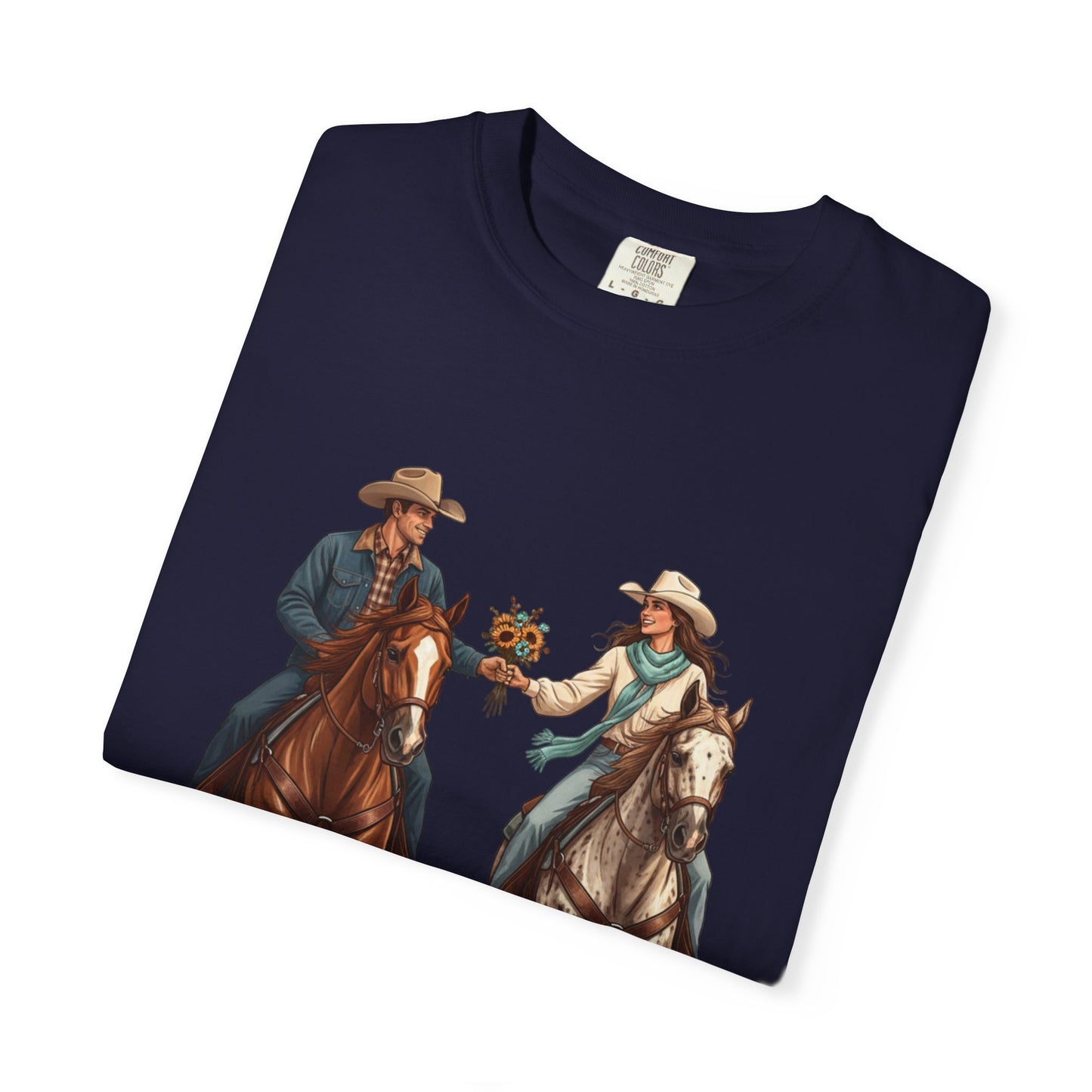 Western Date Night T-Shirt — Cowboy & Cowgirl Horseback Romance Tee