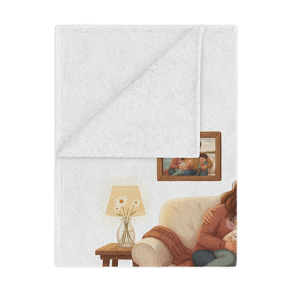 Family Cozy Minky Blanket — Personalized Illustrated Family Sofa Throw