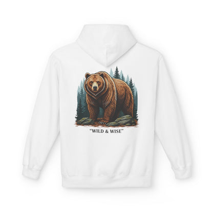 Bear Hoodie — "Wild & Wise" Forest Graphic Pullover