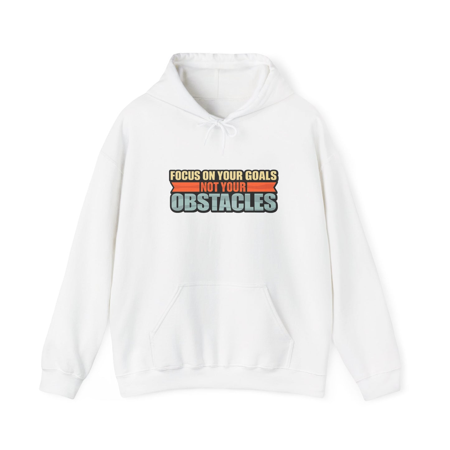 Motivational Hoodie — "Focus On Your Goals Not Your Obstacles" Retro Runner - Merit Sell