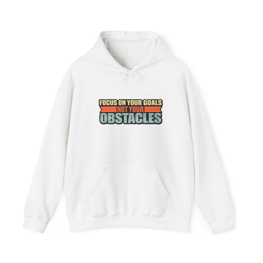 Motivational Hoodie — "Focus On Your Goals Not Your Obstacles" Retro Runner - Merit Sell