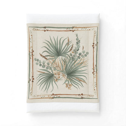 Botanical Palm Cotton Comforter – Neutral Green Leaf Bedding