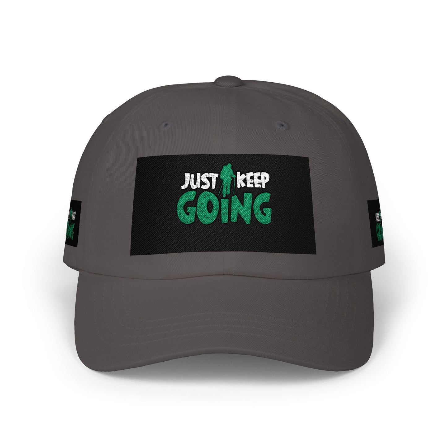 Dad Cap — "Just Keep Going" Embroidered Motivational Hat