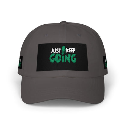 Dad Cap — "Just Keep Going" Embroidered Motivational Hat