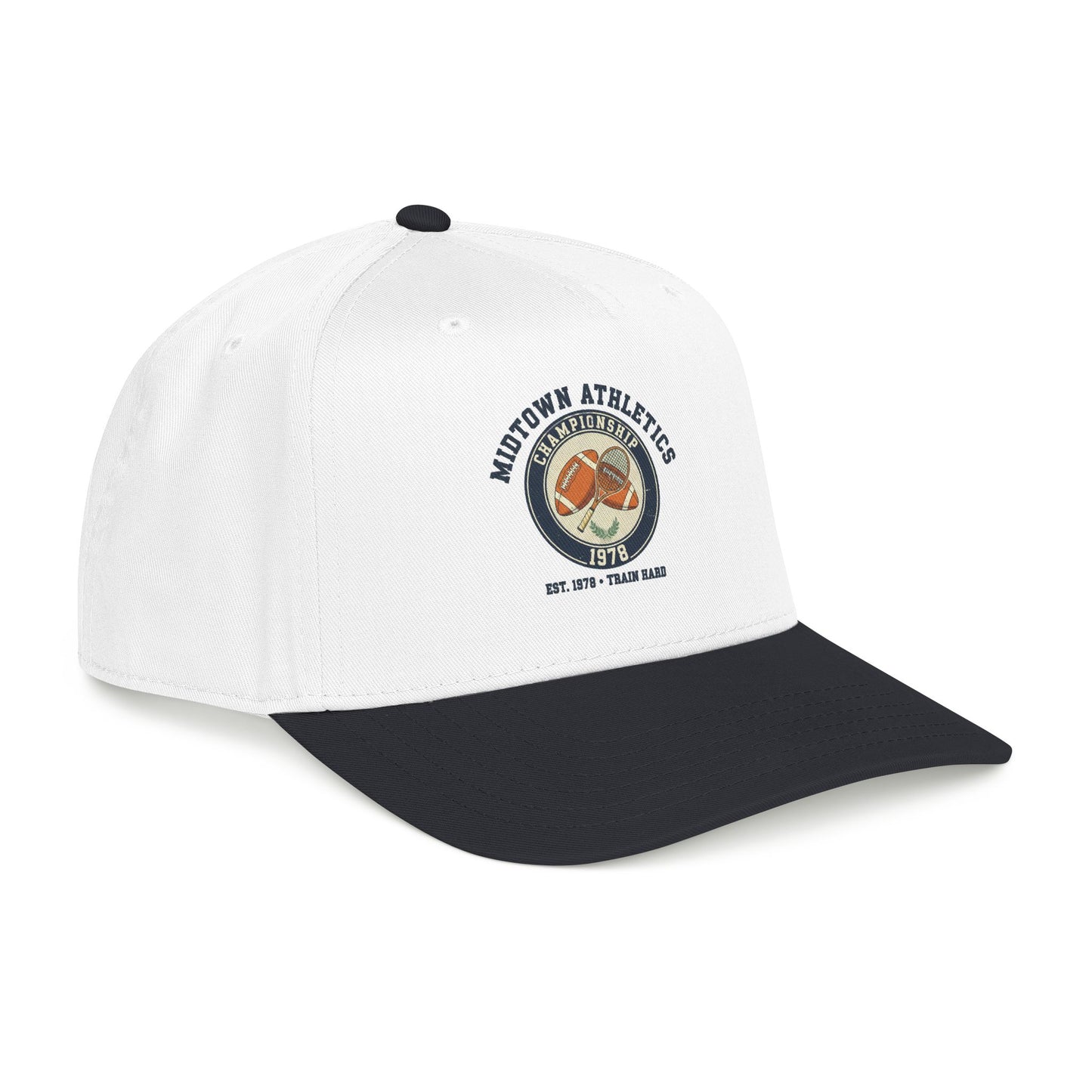 Mid Profile Baseball Cap — Midtown Athletics Vintage Basketball Logo Cap