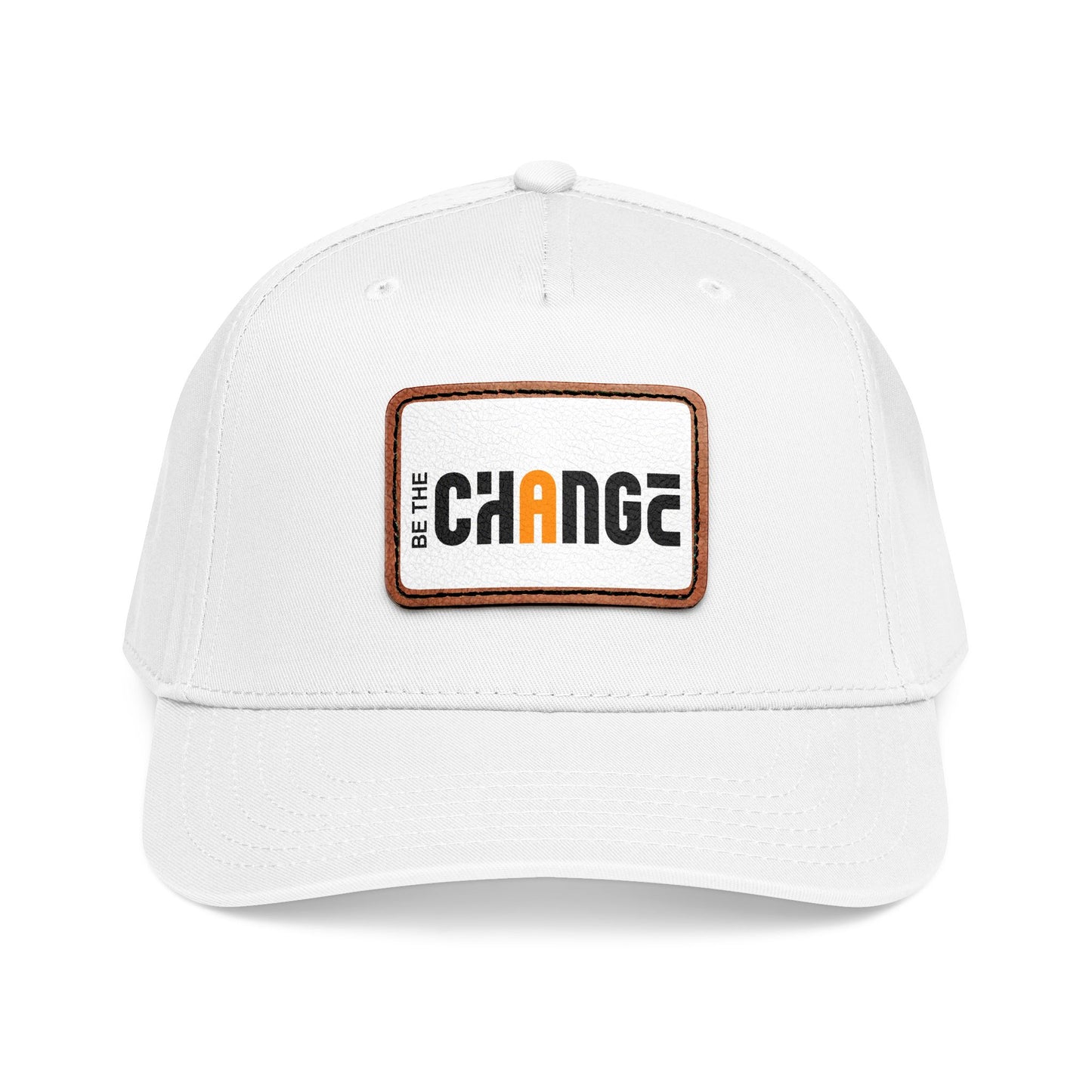 Baseball Cap — "Be The Change" Leather Patch Hat