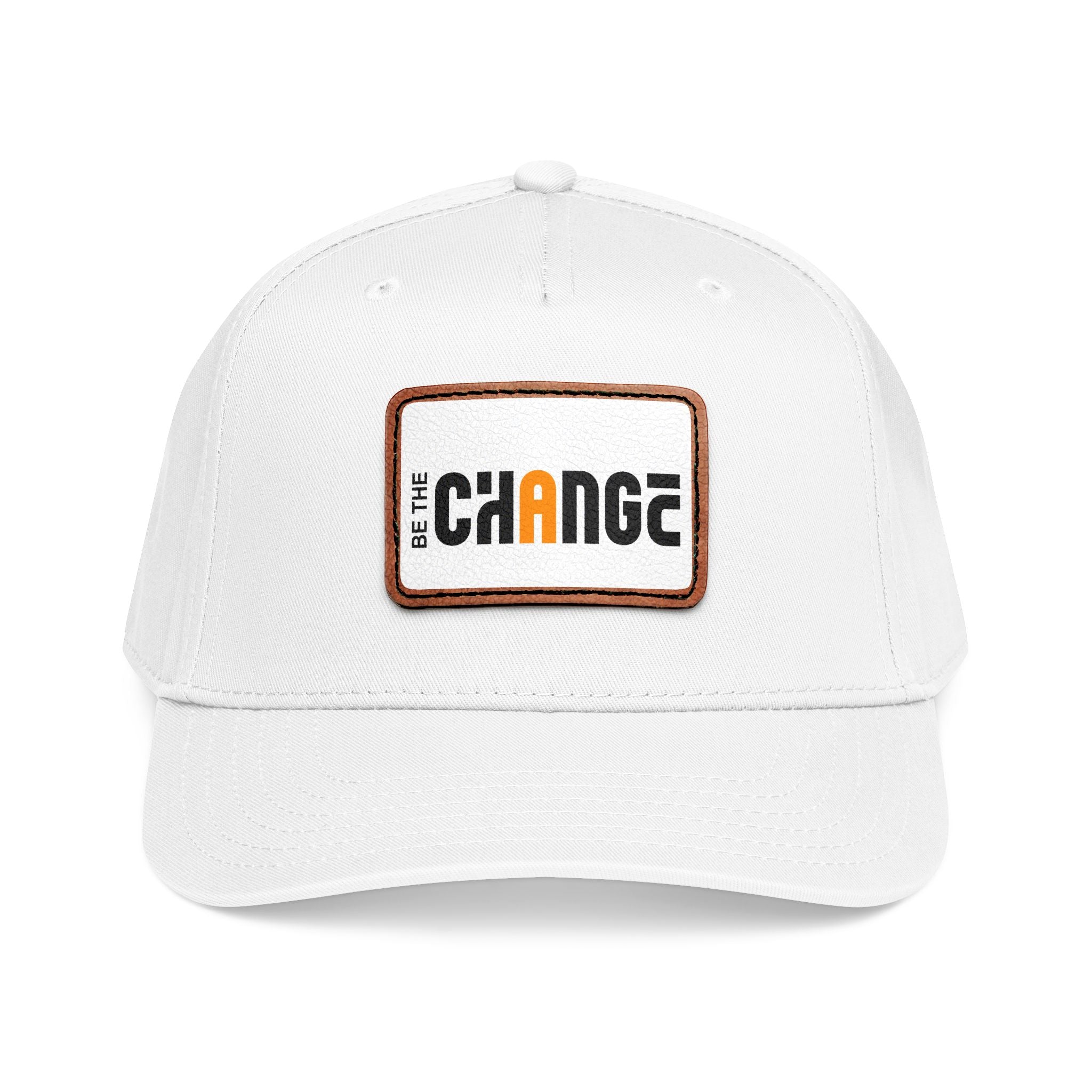 Baseball Cap — "Be The Change" Leather Patch Hat