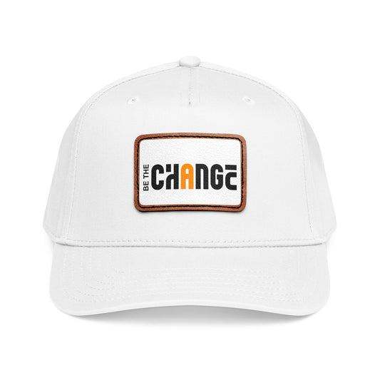 Baseball Cap — "Be The Change" Leather Patch Hat