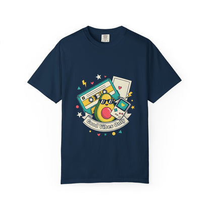 Good Vibes Only T-Shirt — Retro Cassette & Emojis Graphic Tee