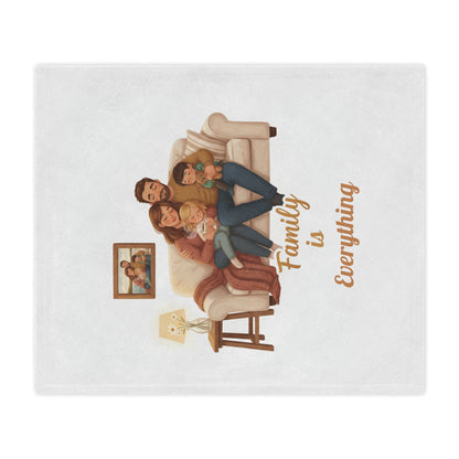 Family Cozy Minky Blanket — Personalized Illustrated Family Sofa Throw