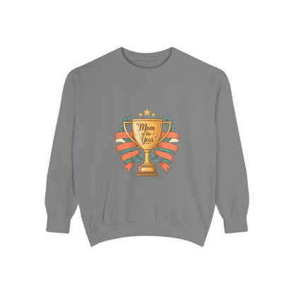 Sweatshirt — "Mom of the Year" Trophy Graphic Crewneck