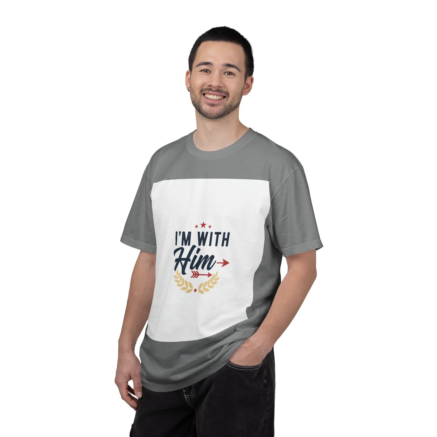 I'm With Him T-Shirt — Patriotic Couple Arrow Graphic Tee