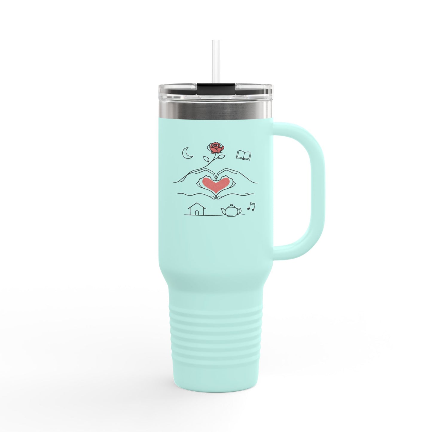 40oz Insulated Travel Mug — Heart & Home Sketch Design