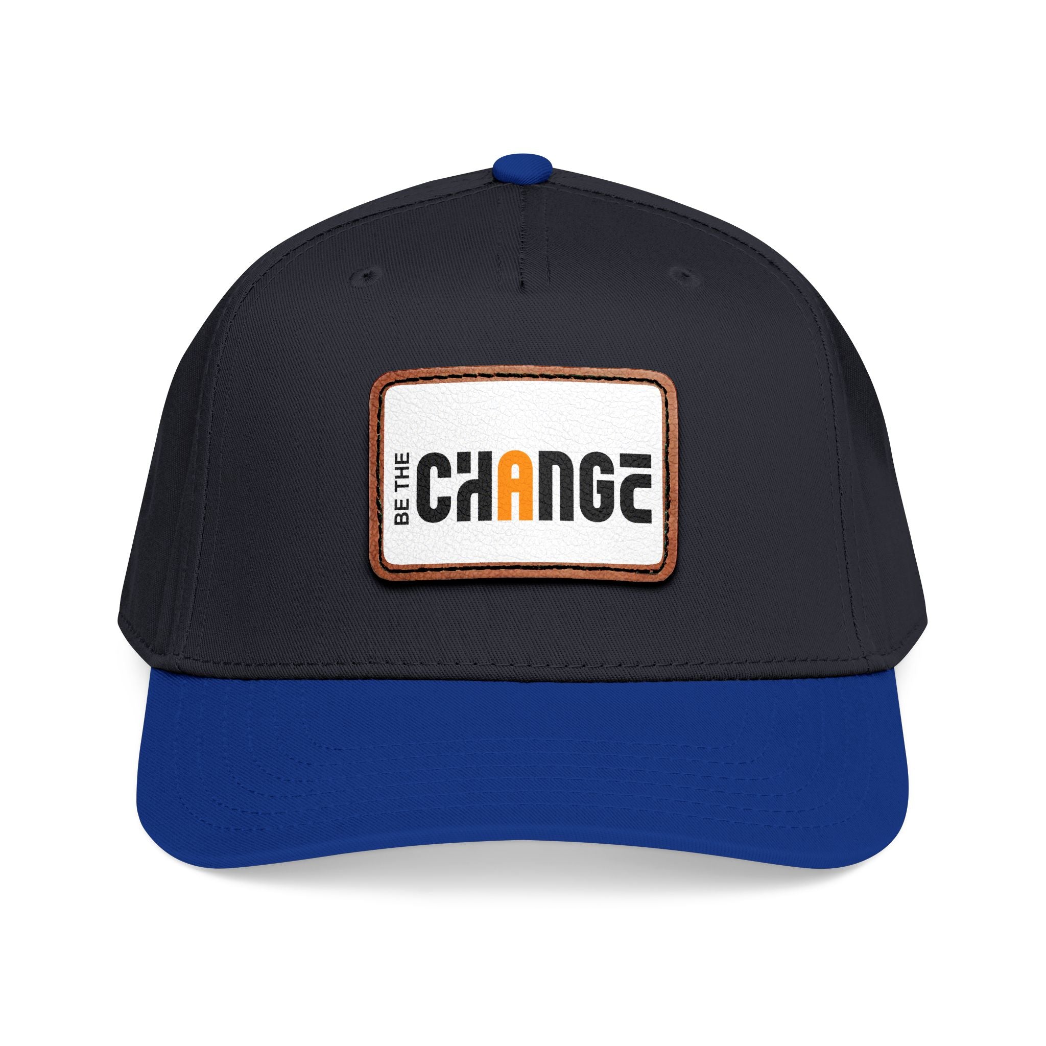 Baseball Cap — "Be The Change" Leather Patch Hat