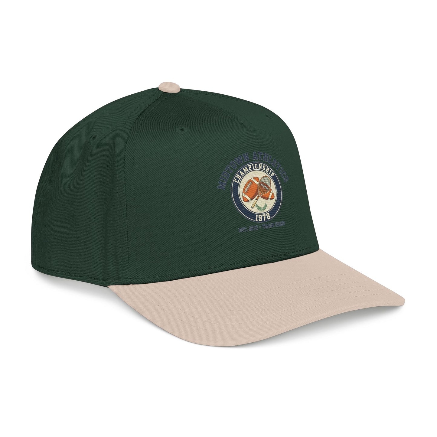 Mid Profile Baseball Cap — Midtown Athletics Vintage Basketball Logo Cap