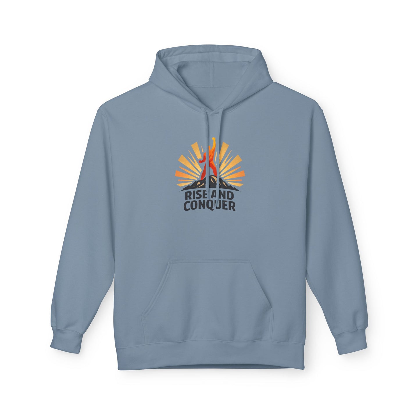Rise and Conquer Hoodie - Motivational Sunrise Adventure Pullover