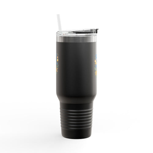 40oz Insulated Travel Mug – “The Last Sip Is As Good As The First” Floral Design