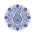 Bohemian Blue Paisley Round Rug — Decorative Floor Mat for Living Rooms & Entryways